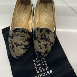 Birdies Night Owl Camouflage Print Calf Hair Loafer